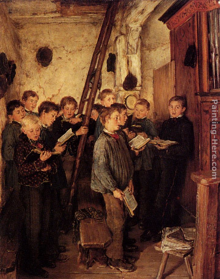 Choir Rehearsal painting - Otto Piltz Choir Rehearsal art painting